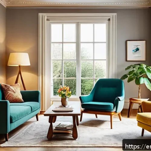Home 31 중고 가구 거래 사이트 추천 - A bright, cozy living room scene featuring a variety of secondhand furniture pieces displayed as if ...
